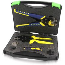 Owsoo - paron Professionelle Draht-Crimpzange, multifunktionale technische Ratschen-Crimpzange, Abisolierzange, Aderendhülsen-Crimpwerkzeug,