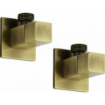 Paar rechteckige Eckventile in bronzefarbe Sphera Bronze