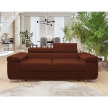 Bestmobilier - Pablo - canapé droit 2 places avec têtières ajustables - en velours côtelé - terracotta