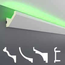 Hexim - Pacchetti economici da LED-1 a LED-20 Profilo pu - illuminazione indiretta, opaco: 20 metri, LED-14 / 65x65 mm