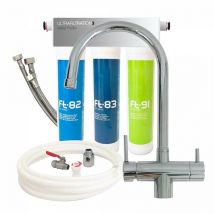 Toodo - Filtro Sottolavello Trio Uf Con Miscelatore a Collo Di Cigno Cromato a 3 Vie