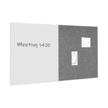 Vivol - Pacchetto lavagna bianca / bacheca 100x200 cm - 1 lavagna + 1 pannello acustico - Grigio