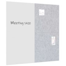 Vivol - Pacchetto lavagna bianca / bacheca 200x200 cm - 1 lavagna + 2 pannelli acustici- Grigio chiaro
