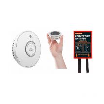 Evacuate - Pack 1 combi détecteur de fumée et co + 1 Magnetik's + 1 couverture anti-feu