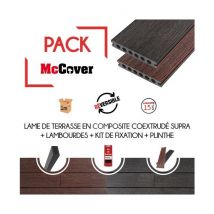 Mccover - pack 1 m² lame de terrasse composite coextrudé Supra avec accessoires (4 coloris) 3600 x 145 x 23 mm - Coloris - Charbon - Charbon