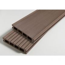 Confezione 1 m² Pannello per terrazza doppio composito - Marrone rossastro, l: 240 cm, l: 14 cm, e: 25 mm, Copertura: 1 m²