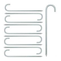 Relaxdays - Pack 10 Piquetas de Camping, EstacasTienda de Campaña, Clavijas Suelo, 38,5 cm, Acero Resistente, Plateado