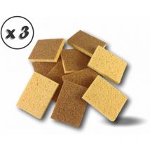 Pack 10 éponges à récurer végétales Tampons naturels à base de noyaux - Quantité x 3 - Pack 10 éponges