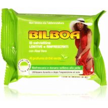 Set 10 salviette Bilboa thè verde Lenitive e Rinfrescanti per l'abbronzatura