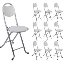 7house - Pack 10 Taburetes Plegables con Respaldo 32x36x73.5cm