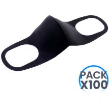 O91 - Pack 100 Mascarillas Reutilizables Infantil Negro