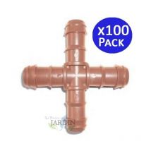Lot de 100 Croix goutte à goutte 16mm marron Suinga