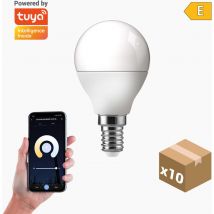 Pack 10X Ampoule led Intelligente Smart G45 E14 Dimable cct+dim 5W 470lm wifi Compatible avec Alexa et Google Home