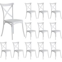 7h Seven House - Pack 12 Sillas para Catering Apilables Caroline 45x40x87.5cm 7house