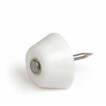 Pack 18 Supports pour Meubles avec Clou Fabriqué en plastique Finition blanche 18 Unités - talla
