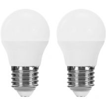 Lot 2 Ampoules led sphériques E27 6W Equi.40W 470lm 10000H 1Primer Leader