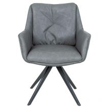 Pdcor - Pack 2 butacas Willy tapizado en polipiel gris, 84.5cm(alto) 65.5cm(ancho) 65.5cm(largo)