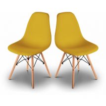 Mc Haus - Pack 2 chaises de salle a manger, chaise tower, chaises pour le salon, le bureau, la chambre ou la terrasse, chaise de bureau, chaise basic