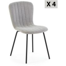 Vs Venta-stock - Pack 4 chaises Lucky recouvertes de tissu gris clair