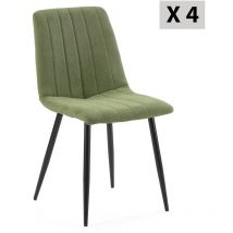 Vs Venta-stock - Pack 4 chaises Sagi recouvertes de tissu vert