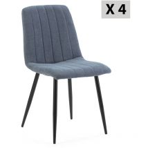 Vs Venta-stock - Pack 4 chaises Sagi recouvertes de tissu bleu