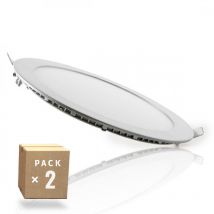 Confezione da 2 Piastre led 18W 1264Lm 3000oK Argento 40.000H [GR-RDP1305-18W-WW-PK2-AP]