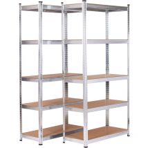 Catter House - Pack 2 Estanterías Metálicas en Kit Max Pro 90x40x180 cm Estanterías de Almacenaje con 5 Baldas Ajustables Soportan hasta 875 kg