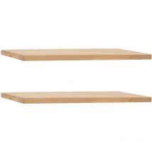 Decowood - Pack 2 estanterías de madera maciza flotante acabado roble medio 80cm