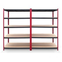 Catter House - Pack 2 Étagères Métalliques Rack Cargo Advance 120 - 120x60x180cm en Acier Galvanisé et mdf, Tablettes Réglables