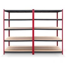 Catter House - Pack 2 Scaffali in Metallo Rack Cargo Advance 120 - 120x60x180cm in Acciaio Zincato e mdf con Ripiani Regolabili