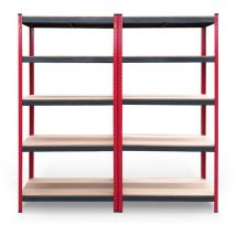 Catterhouse - Pack 2 Estanterías Metálicas Rack Cargo Advance 90 - 90x40x180 cm de Acero Galvanizado y mdf con Baldas Ajustables