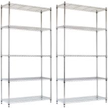 O91 - Pack 2 Estanterías Metálicas con 5 Baldas Ajustables 182.8x91.4x35.5cm 400Kg