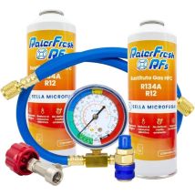 Pack 2 Gas Refrigerante Ralerfresh Rfs Para Aire Acondicionado Coche O Nevera, Sustituto R12 Y R134a Manometro De Manguera