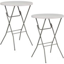 7h Seven House - Pack 2 Mesas Plegables Redondas Altas 80x110cm Catering 7house