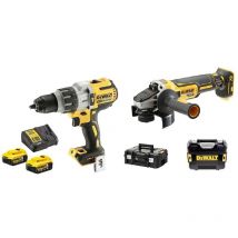 Dewalt - Pack 2 outils 18V (DCD996 - DCG405) + 2 batteries 5Ah + chargeur + coffret tstak DCK2090P2T