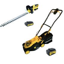 Nemura - Pack 2 outils Tondeuse et taille-haies 20V + 2 Batteries + Chargeur rapide