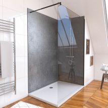 Aurlane - Ensemble complet douche à l'Italiennne avec Receveur 120x90 + Paroi transparent + Panneaux muraux
