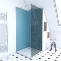 Ensemble complet douche à l'Italiennne avec Receveur 90x90 + Paroi fumée + Panneaux muraux allu