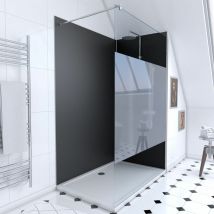 Aurlane - Ensemble complet douche à l'Italiennne avec Receveur 90x90 + Paroi dépolie + Panneaux muraux