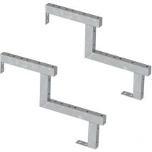 Vinuovo - Pack 2 pièces - Limon acier galvanisé 2 marches - h 34cm - Option contremarches