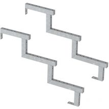 Vinuovo - Pack 2 pièces - Limon acier galvanisé 3 marches - h 51cm