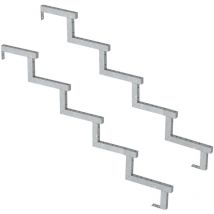 Vinuovo - Pack 2 pièces - Limon acier galvanisé 5 marches - h 85cm - Option contremarches