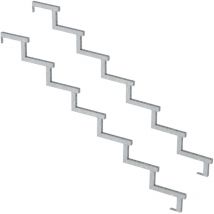 Pack 2 pièces - Limon acier galvanisé 7 marches - H 119cm - Option contremarches