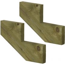 Vinuovo - Pack 2 pièces - Limon bois autoclave - 2 marches - h 34cm