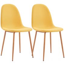 Thinia Home - Silla Comedor Lino Nuova (Pack 2), Acero Efecto Madera, Tapizada en Lino, Salón, Dormitorio y Recibidor, Interior, Diseño Moderno,