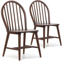 Pack 2 Stühle Clarck Nussbaum Farbe, Massivholz, 48 cm (Länge) 48 cm (Tiefe) 92 cm (Höhe)