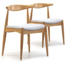 Pack 2 Stühle Corzo Farbe Eiche, Massivholz, 52,5 cm (l) 50 cm (t) 74,5 cm (h)