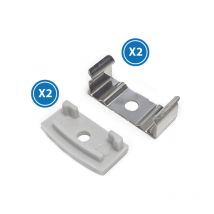 Pack 2 Tapones y 2 grapas para Perfil Blanco IluminaShop