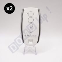 King Gates - Lot de 2 Télécommandes Stylo 4K Blanche - Fréquence 433.92 MHz - 4 Canaux - Sécurité Rolling Code - Portée jusqu'à 150m - Compatible