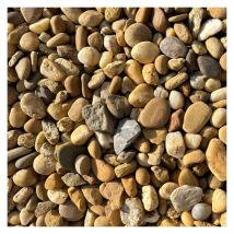 Big Bag Express - Pack 2 x Big Bag de 0,9m³ (+/- 2,6T ≃ 40M²) Galet ou Gravier Roulé Jaune Caramel ø 8/16 mm - Livraison premium